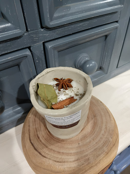 Cedarwood & Frankincense (approx 4oz) 100% Natural Soywax Candle